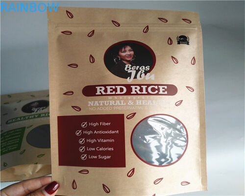 Resealable Zipper Paper Food Bags Kekuatan Tinggi Pencetakan Warna Penuh Untuk Kacang Buah Kering