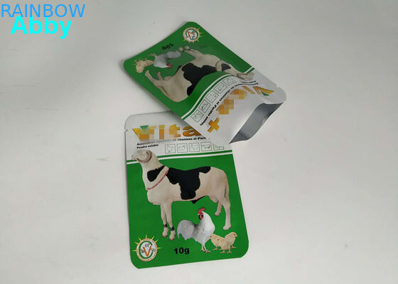 Quad Seal Tear Pet Food Bag ukuran kustomisasi untuk pakan ayam / sapi / domba