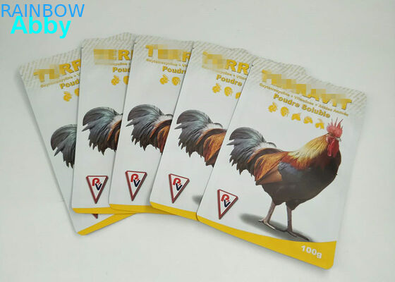 Quad Seal Tear Pet Food Bag ukuran kustomisasi untuk pakan ayam / sapi / domba