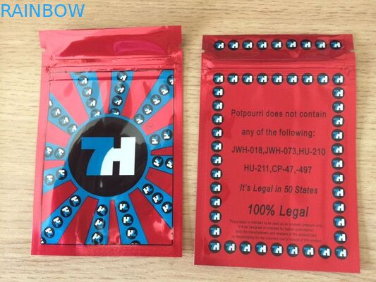 Glossy Foil Plastik Ritsleting Tas 7 h Label Kustom Dicetak Untuk Kapsul Biji CBD