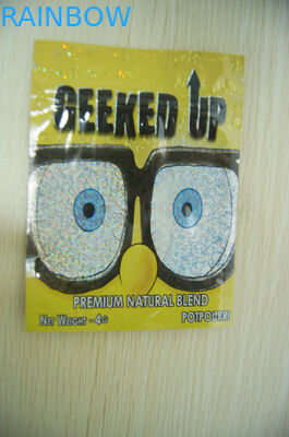 Amber Leaf Herbal Incense Packaging, Keamanan Three Side Seal Pouch 4g