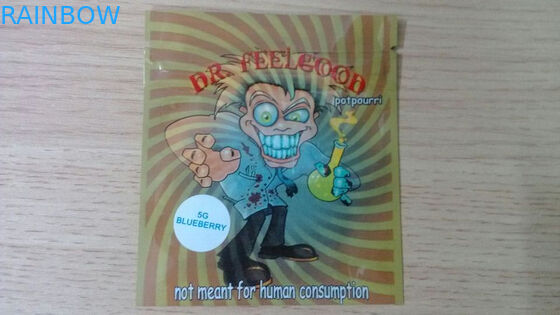 Amber Leaf Herbal Incense Packaging, Keamanan Three Side Seal Pouch 4g