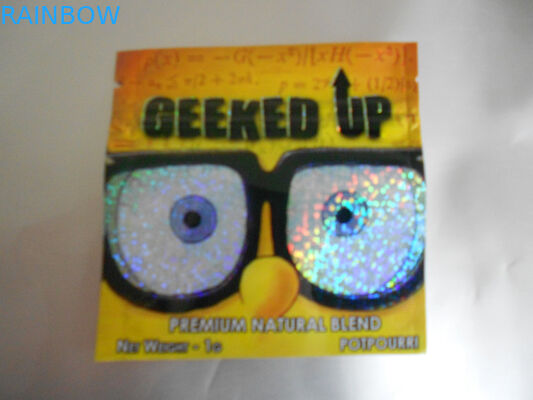 Amber Leaf Herbal Incense Packaging, Keamanan Three Side Seal Pouch 4g