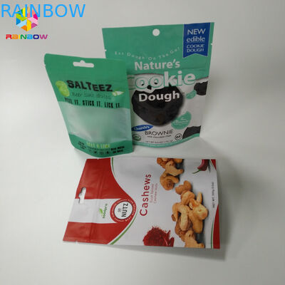 Colorful Stand Up Pouch Bags Permukaan Matt Dengan Notasi Air Mata Ziplock Atas