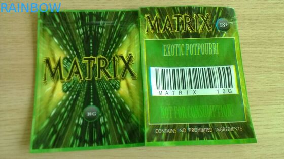 Ravure Mencetak Tiga Sisi Seal Bahan Mylar Foil Dengan Pegangan Top Ipper