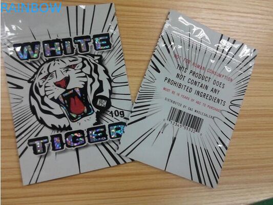 Ravure Mencetak Tiga Sisi Seal Bahan Mylar Foil Dengan Pegangan Top Ipper