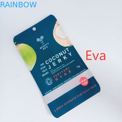 Mylar Zipper Kustom Dicetak Snack Bags Plastik Murni Untuk Kelapa Jerk / Buah Kering