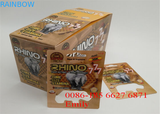 Logo Disesuaikan Kartu Blister Kemasan Bahan PET Untuk Pil Peningkatan Pria