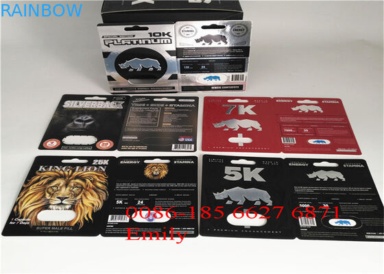 CMYK Color Blister Card Packaging Untuk Pil Seks Pria 12000 Pcs MOQ
