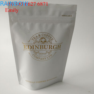 Zipper Foil Pouch Packaging 250g 500g Dengan Katup Degassing One-Way