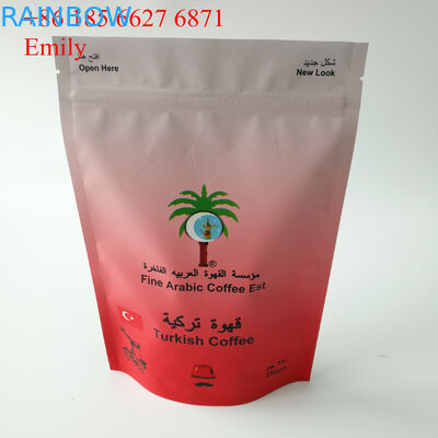 Zipper Foil Pouch Packaging 250g 500g Dengan Katup Degassing One-Way