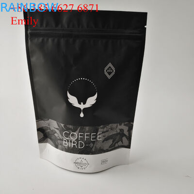 Zipper Foil Pouch Packaging 250g 500g Dengan Katup Degassing One-Way