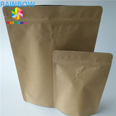 Kertas Kraft Stand Up Bags Dapat Didaur Ulang 12 * 8 * 22.5CM SGS Bersertifikat Dengan Jendela