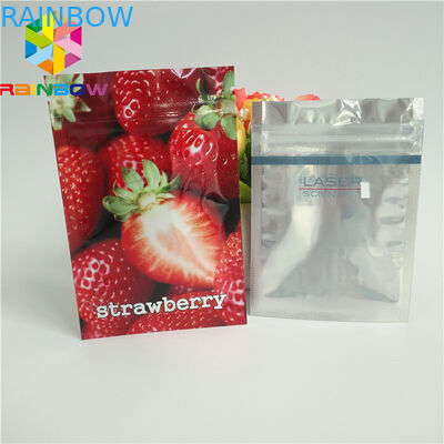 Three Side Heat Seal Packaging Bags Ukuran Kecil Mylar Moisture Barrier Untuk Cotton Candy