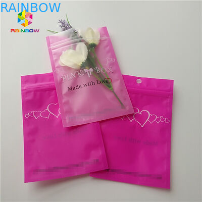 Clear Heart Window Plastic Packing Bags Untuk Bulu Mata Ekstensi / Perhiasan Hadiah