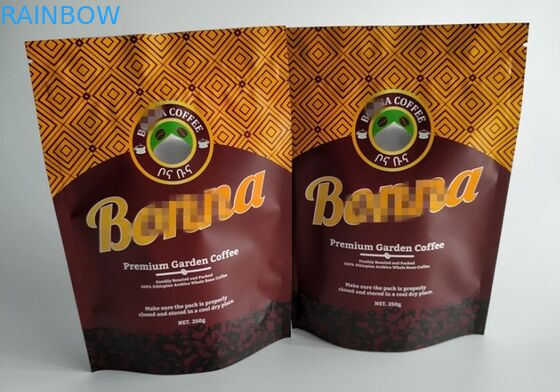 Kemasan Kantung Plastik Food Grade, Heat Seal Matt Stand Up Kantung Kopi