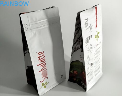 Kemasan Kantong Plastik Flat Square Blok Bawah Untuk Industri Kopi