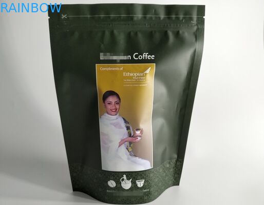 Kemasan Kantong Plastik Kustom Dilaminasi Zipper Top Sealing Dengan Valve