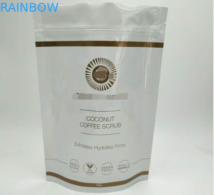 Putih Kemasan Tas Kosmetik Glossy, Stand Up Aluminium Foil Bag Untuk Tubuh Rendam