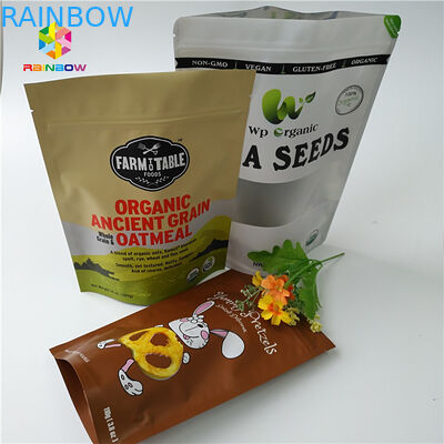 Food Grade Protein Powder Dry Nut Stand Up Zipper Pouch Tas Kemasan Transparan