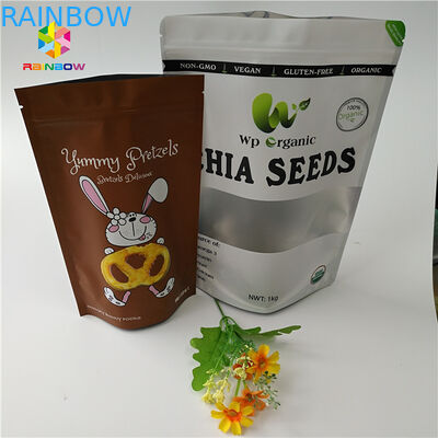 Food Grade Protein Powder Dry Nut Stand Up Zipper Pouch Tas Kemasan Transparan