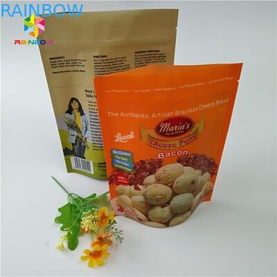 Food Grade Protein Powder Dry Nut Stand Up Zipper Pouch Tas Kemasan Transparan