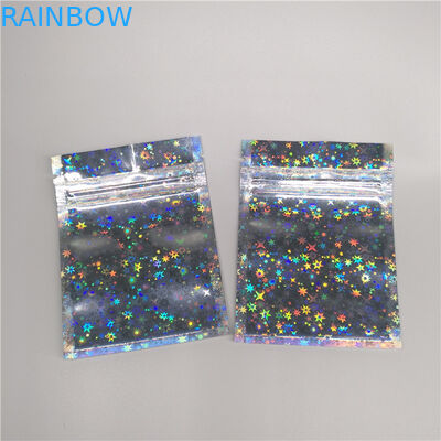 Ritsleting Tas Bubuk Kemasan Foil Ukuran Kecil Tiga Sisi Segel Untuk Herbal Dan Teh