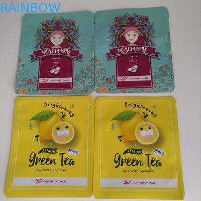 Matt Plastic Face Mask Packaging Holographic Tear Notch Dengan Laser Line Zipper