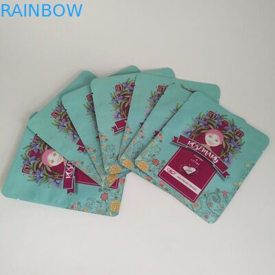 Matt Plastic Face Mask Packaging Holographic Tear Notch Dengan Laser Line Zipper