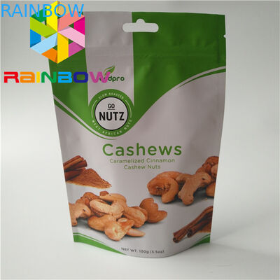 Foil Laminated Custom Snack Packaging 100g Mylar k Untuk Biskuit / Buah Kering