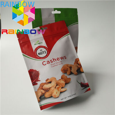 Foil Laminated Custom Snack Packaging 100g Mylar k Untuk Biskuit / Buah Kering