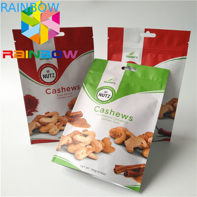 Foil Laminated Custom Snack Packaging 100g Mylar k Untuk Biskuit / Buah Kering