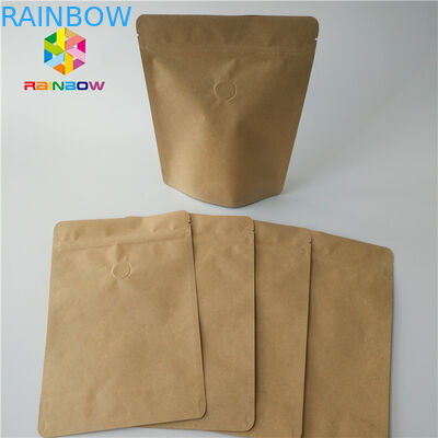 Ukuran yang disesuaikan Kraft Stand Up Bags Matte Surface Finish 100 - 150mikron Ketebalan