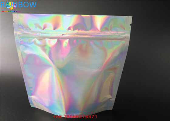 Stand Up Laser Cosmetic Packaging Bag Bahan Hologram Laminated Dengan Zipper
