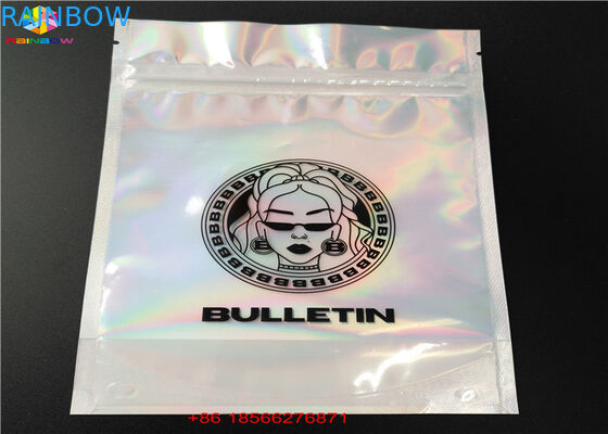 Stand Up Laser Cosmetic Packaging Bag Bahan Hologram Laminated Dengan Zipper