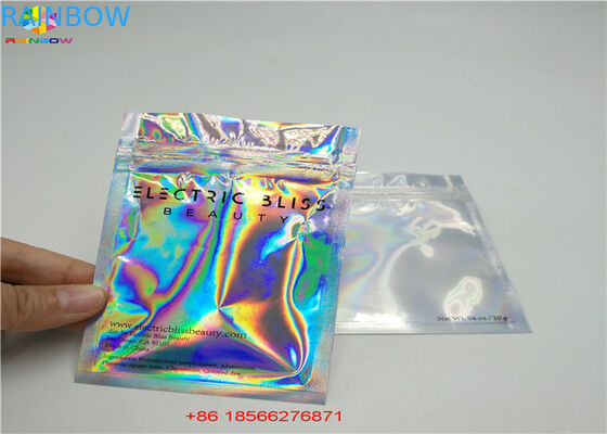 Stand Up Laser Cosmetic Packaging Bag Bahan Hologram Laminated Dengan Zipper