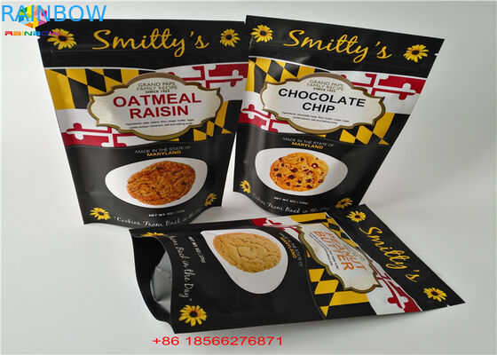 Kantong Plastik Kemasan Tas Aluminium Foil Tiga Sisi Disegel Dengan Ziplock Atas