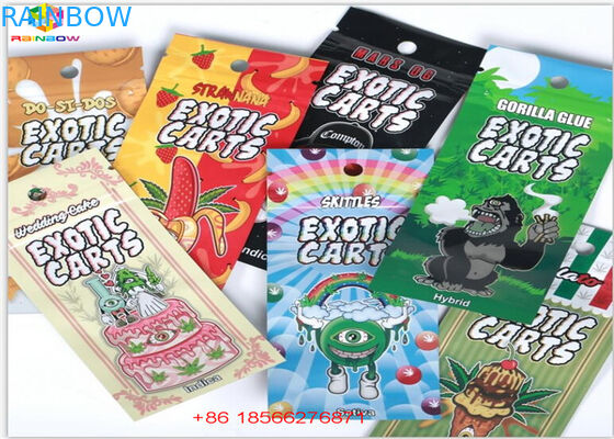 SGS Dupa Herbal Kemasan Hologram Foil Vape Cartridge Mini Mylar Ziplock Bags