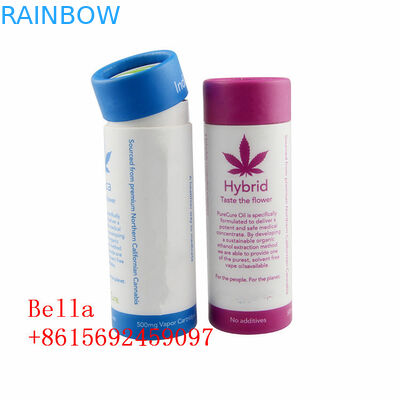 Kotak Kertas Minyak Bulat CBD Kemasan Tabung Bentuk Silinder Logo Disesuaikan Untuk Herbal