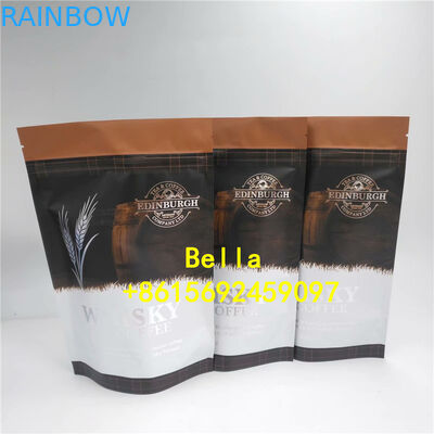 Kantong Laminated Aluminium Foil Packaging Zip Lock Bag Stand Up Pouch Coffee Bag