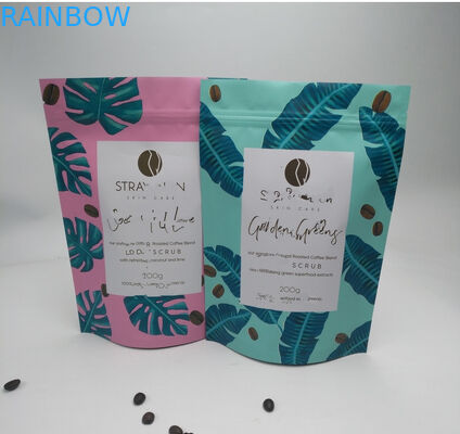 Food Grade Stand Up Pouch Bags Plastik Kustom Foil Matte Finish Untuk Kemasan Teh