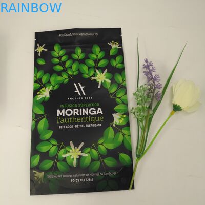 Food Grade Stand Up Pouch Bags Plastik Kustom Foil Matte Finish Untuk Kemasan Teh