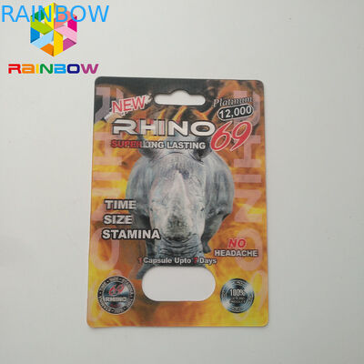 Tidak Ada Sakit Kepala Paket Blister Kemasan Seksual Pil Kapsul Badak 69 Paket Kotak Kartu