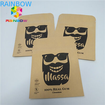 Ziplock Kraft Paper Foil Pouch Kemasan Tiga Sisi Sealed Flat Reclosable Pouch