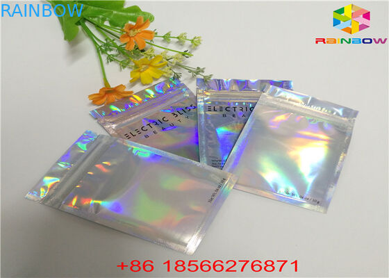 Matte Selesai Hologram Foil Tas Kunci Zip Masker Wajah Kosmetik Sampel Kantung Datar