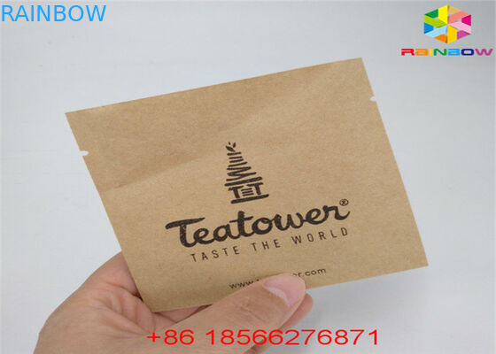 Matcha Tea Stand Up Zipper Pouch Bahan Laminasi Aluminium Foil Recycle Kertas Kraft