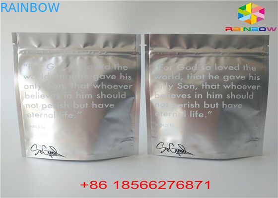 Glossy Silver Stand Up Pouch Aluminium Foil Packaging Bag Bahan Plastik Bening