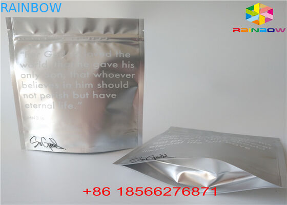 Glossy Silver Stand Up Pouch Aluminium Foil Packaging Bag Bahan Plastik Bening