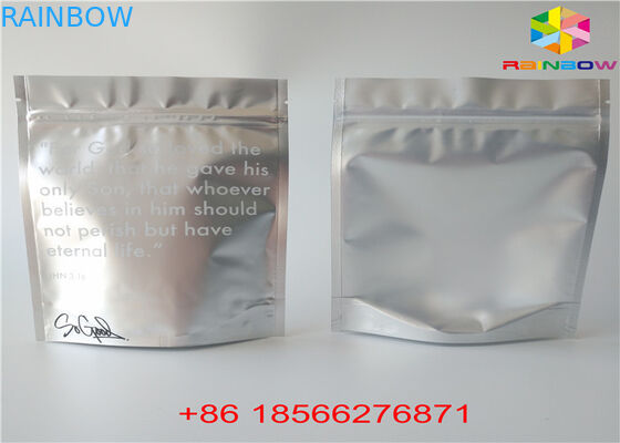 Glossy Silver Stand Up Pouch Aluminium Foil Packaging Bag Bahan Plastik Bening