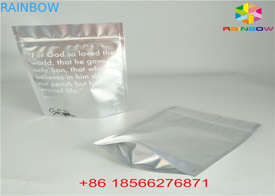 Glossy Silver Stand Up Pouch Aluminium Foil Packaging Bag Bahan Plastik Bening